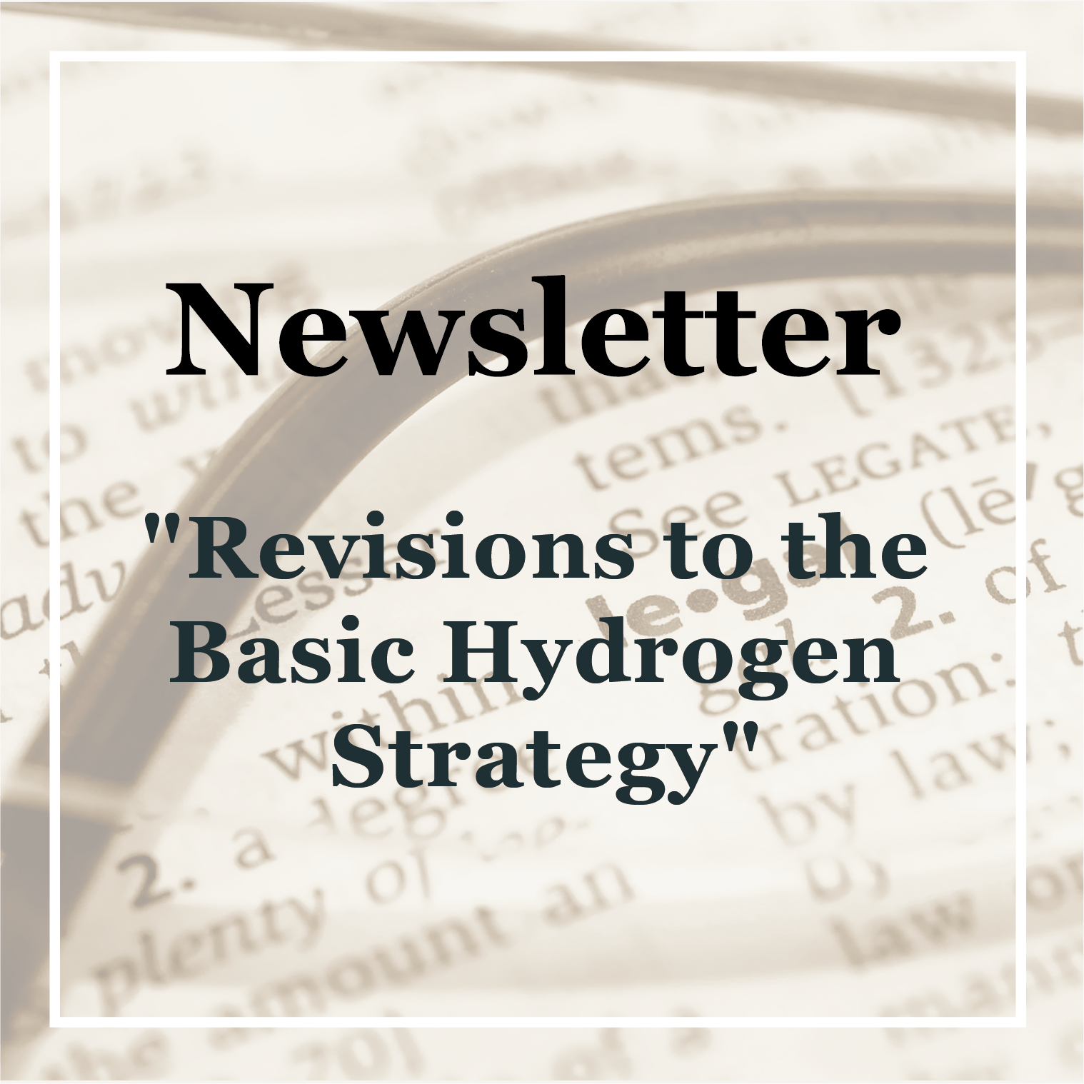 "Revisions to the Basic Hydrogen Strategy": Projects & Energy Practice Team